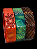 BB128 DVF carved octagon bakelite bangles